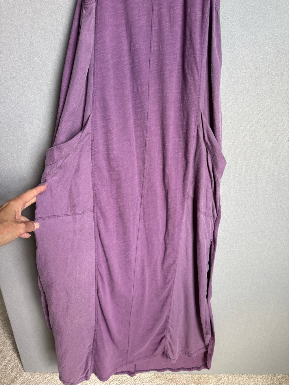 Daily Practice Dress Womens XS Purple Casual Slub Jersey Knit Racerback Maxi - Picture 4 of 12